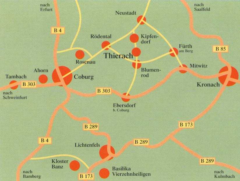 eine der wenigen Karten, in denen Thierach verzeichnet ist